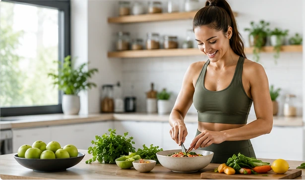 Comida saludable con ingredientes frescos